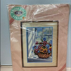 From the heart sunlight pansies Needlepoint14x18